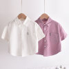 男童短袖白色衬衫夏季薄款棉麻，儿童衬衣宝宝上衣，韩版洋气夏装潮