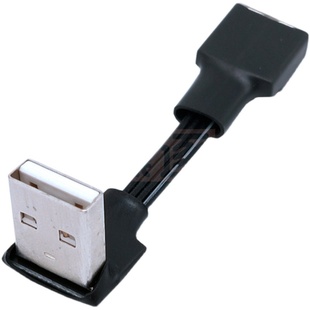 2.0 USB公对母 弯头90度直角柔软硅胶扁平线USB2.0弯头延长线