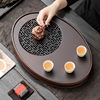 储水竹制圆形中式茶海小型茶具托盘，茶盘家用简易沥水茶道干泡茶台