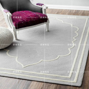 时尚欧式客厅茶几地毯简约卧室床边地毯样板间满铺手工地毯可