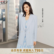 宋茜同款LILY2024夏女装时尚职业通勤款设计感简约西装套