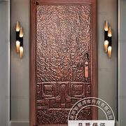 铜门别墅大门进户门对开门入户双开门家用中式单门防盗门