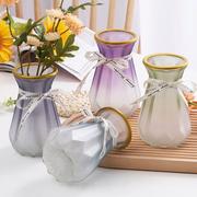欧式花瓶玻璃客厅摆件创意ins风 高颜值简约小花瓶家用鲜花插花