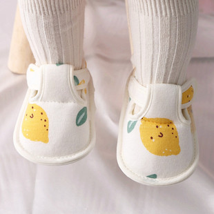 婴儿护脚鞋子6-12个月宝宝鞋春秋，男女新生步前软底棉布防掉鞋学步
