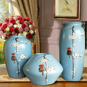 创意欧式陶瓷花瓶三件套家居客厅摆件结婚礼物插花花器装饰品