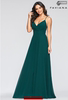 2020 09美国Faviana绿色吊带V领露背宴会礼服连衣裙长裙