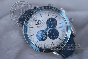 威之星 超霸石英计时史努比飞船腕表纪念款皮带男手表OM-53