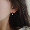 925纯银耳饰女小众设计感高级感珍珠耳圈珍珠耳环2022年潮