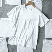 超值男款小贝最爱100水洗，纯棉纯白打底衫，圆领休闲短袖t恤