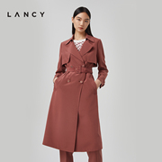 真丝LANCY/朗姿2023春季风衣女收腰显瘦设计感高端外套