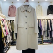 驼色双面羊绒大衣2023冬季韩版修身中长款单排扣羊毛呢外套女