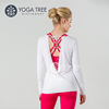 加拿大瑜伽树yogatree瑜伽服融合长袖T恤运动健身上衣亲肤