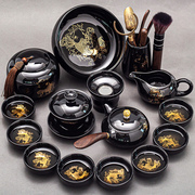 功夫茶具组合套装轻奢家用高级办公室会客陶瓷泡茶壶茶杯茶道神器