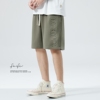 fafc夏季卫裤短裤男款潮牌钢印，灰色宽松直筒，休闲运动五分裤中裤子