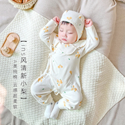0一3月婴儿和尚服新生儿婴儿衣服两件套连体衣婴儿衣服春秋装满月