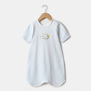 夏季七分袖儿童睡袋 背部透气网状宝宝家居服空调房婴儿睡袍