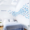 海洋小鱼群客厅墙贴 卧室床头创意墙壁贴画 浴缸推拉门卫生间贴纸