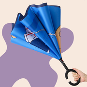 儿童雨伞幼儿园小号男女童专用长柄伞卡通可爱小学生反向伞动漫伞