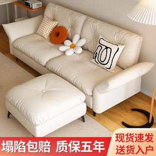 猫爪皮沙发布艺小户型客厅三人双人，出租房公寓简约折叠沙发床两用