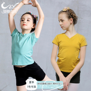 曼舞青鸟儿童舞蹈练功服短袖，短裤套装女幼儿夏季中国舞演出考级服