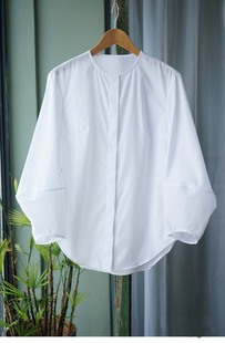 现代舞者-灯笼袖高支，棉帅气白衬衫p08028特