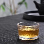日式功夫茶具茶杯锤纹主人杯茶碗水晶玻璃小茶杯套装 家用品茗杯