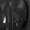 黑色小网格镂空针织肌理，立体春夏开衫毛线，衫布料服装设计师面料