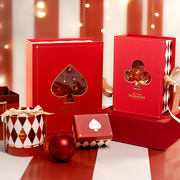 伴娘红色圣诞节大号礼r品包装手礼物盒盒子包装盒风镂空礼袋
