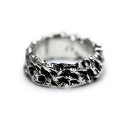 D.K.X 美潮暗黑风氧化银堆叠指环美式潮流朋克手饰品欧美复古戒指