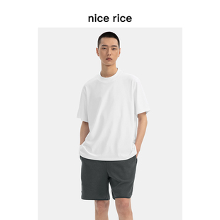 nicerice好饭罗纹，舒弹棉200g宽松短袖，t恤商场同款nfx02016