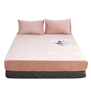 床单单件加绒天鹅绒珊瑚，绒1.8m1.5米双人，纯色冬季被单床垫保护套