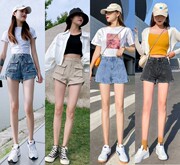 卡其色小个子女生xs码塑身，时尚韩版潮流，三分短热裤显腿长漂亮帅气