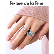 轻奢高端粉色锆石戒指女设计小众叠戴组合宝石开口指环可调节TDLT