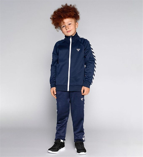 8D2 丹麦儿童运动服套装 春秋季4-16岁男女童纯色贴条拉链外套