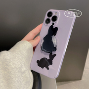 15原创紫色兔子iphone14promax手机，壳11硬壳，12适用苹果13菲林壳全包
