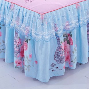 韩式公主风蕾丝床裙单件床罩三件套防滑花边双人床单床笠保护套