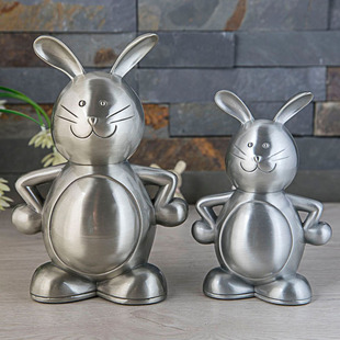 金属工艺品家居装饰摆件兔子存钱罐动物零钱罐兔子生肖