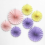 春节福桶装饰彩色折扇，福扇纸扇粉色，紫色黄色扇子年宵花桶挂件