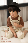 2019韩槿花儿童摄影服三件套装夏款男孩拍照四五岁宝宝新背带裤帽