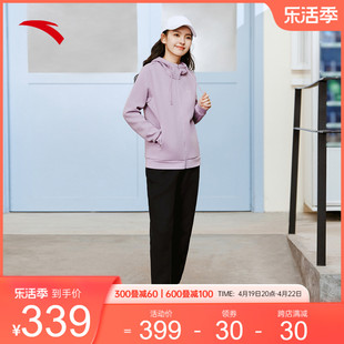 安踏针织运动套装，女2024春季长袖外套，运动裤休闲两件套运动服