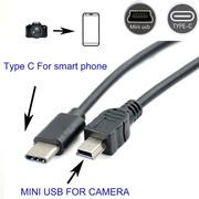 TYPE C to mini usb OTG CABLE FOR canon EOS 100D 80D 70D 5D2