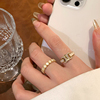 轻奢字母锆石滴釉戒指女开口可调节独特食指戒高级感时尚个性指环