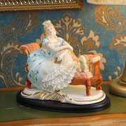 欧式家居创意人物，陶瓷摆件蕾丝瓷偶装饰品奢华客厅家居工艺品