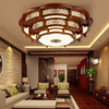 中式古典客厅吸顶灯创意圆形，led餐厅灯简约中国风，实木卧室灯具