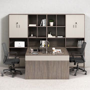 职员办公桌简约现代带书柜公司办公室员工桌椅组合财务室财务桌子