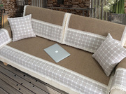 沙发垫棉麻布艺防滑四季通用亚麻，客厅地中海沙，发套罩巾拼接包