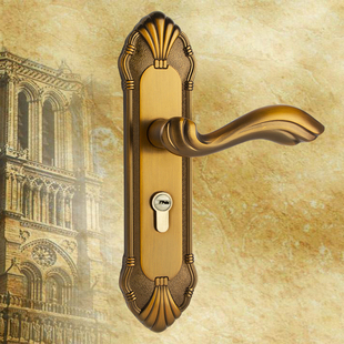 欧式仿复古门锁室内房门锁可选三件套复古黄古铜卧室木门锁具套装