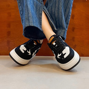 迦罗亚~厚底鞋星星板鞋，女款2024时尚帆布松糕鞋休闲运动鞋