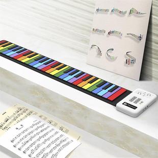 49键手卷钢琴加厚硅胶彩虹版，儿童入门便携式折叠电子琴