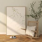 北欧客厅沙发背景装饰画原木树枝，绿植挂画竖版摆台画餐厅卧室壁画